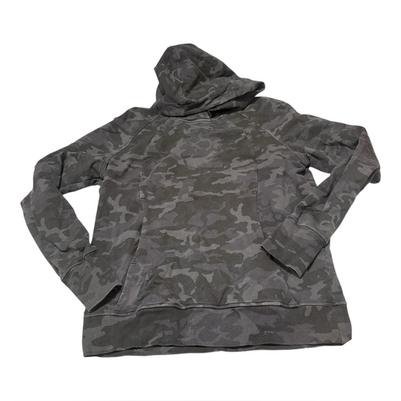 Lululemon Scuba Pullover Hoodie Black Camo Size 6 - Picture 5 of 8